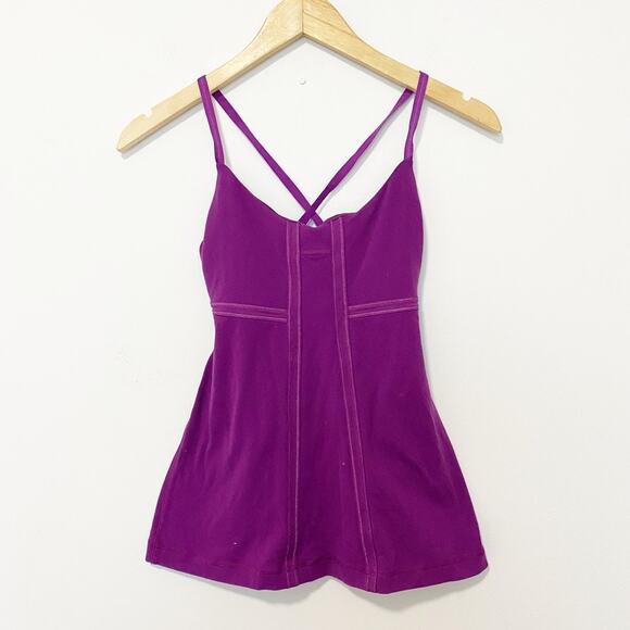 Lululemon Purple Cutout Back Strappy Workout Tank Size 4 - Picture 1 of 5
